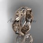14kt rose gold diamond flower wedding ring, engagement ring, wedding band. ADLR190