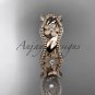 14kt rose gold diamond flower wedding ring, engagement ring, wedding band. ADLR190