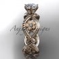 14kt rose gold engagement ring with aForever One Moissanite center stone ADLR192