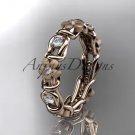 14kt rose gold diamond flower wedding ring, engagement ring, wedding band ADLR197