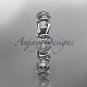 Platinum diamond flower wedding ring, engagement ring, wedding band ADLR197