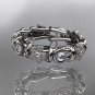 Platinum diamond flower wedding ring, engagement ring, wedding band ADLR197