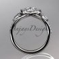 Platinum diamond engagement ring with a Forever One Moissanite center stone ADLR201