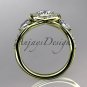 14kt yellow gold diamond engagement ring with a Forever One Moissanite  center stone ADLR201