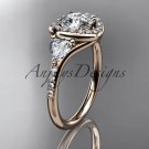 14kt rose gold diamond engagement ring with a Forever One Moissanite  center stone ADLR201