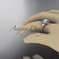 14kt rose gold diamond engagement ring with a Forever One Moissanite center stone ADLR201