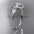 14kt white gold diamond engagement ring with a Forever One Moissanite  center stone ADLR201
