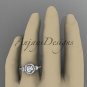 14kt white gold diamond engagement ring with a Forever One Moissanite center stone ADLR201