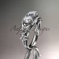 Platinum diamond flower 3 stone Forever One Moissanite wedding ring ADLR203