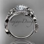 Platinum engagement ring with a Forever One Moissanite center stone ADLR211