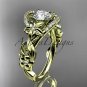 14k yellow gold engagement ring with a Forever One Moissanite center stone ADLR211