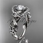 14k white gold engagement ring with a Forever One Moissanite center stone ADLR211