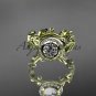 14k yellow gold diamond leaf and vine wedding ring, engagement ring ADLR212