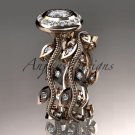 14k rose gold diamond engagement set with a Forever One Moissanite  center stone ADLR212