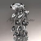 Platinum diamond engagement set with a Forever One Moissanite  center stone ADLR212