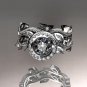 Platinum diamond engagement set with a Forever One Moissanite center stone ADLR212