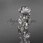 Platinum diamond  engagement ring with a Forever One Moissanite  center stone ADLR212