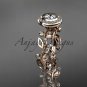 14k rose gold diamond engagement ring with a Forever One Moissanite center stone ADLR212