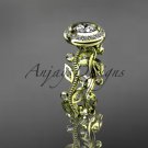 14k yellow gold diamond engagement ring with aForever One Moissanite center stone ADLR212