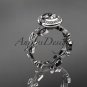 14k white gold diamond engagement ring with a Forever One Moissanite center stone ADLR212