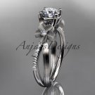 Platinum diamond engagement ring with a Forever One Moissanite center stone ADLR214