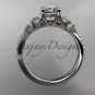 Platinum diamond engagement ring with a Forever One Moissanite center stone ADLR214