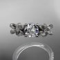 Platinum diamond engagement ring with a Forever One Moissanite center stone ADLR214