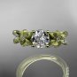 14kt yellow gold diamond engagement ring with a Forever One Moissanite center stone ADLR214