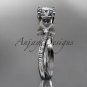 14kt white gold diamond engagement ring with a Forever One Moissanite center stone ADLR214