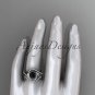 Platinum diamond engagement set with a Black Diamond center stone ADLR222