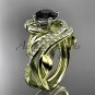 14kt yellow gold diamond engagement set with a Black Diamond center stone ADLR222