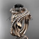 14kt rose gold diamond engagement set with a Black Diamond center stone ADLR222