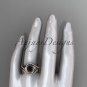 14kt rose gold diamond engagement set with a Black Diamond center stone ADLR222