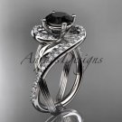 Platinum diamond engagement ring with a Black Diamond center stone ADLR222