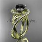 14kt yellow gold diamond engagement ring with a Black Diamond center stone ADLR222
