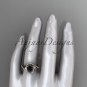 14kt rose gold diamond engagement ring with a Black Diamond center stone ADLR222