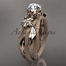 14kt rose gold diamond engagement set with a Forever One Moissanite center stone ADLR253S