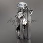 14kt white gold diamond engagement set with a Forever One Moissanite center stone ADLR253S