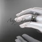 14kt white gold diamond engagement set with a Forever One Moissanite center stone ADLR253S