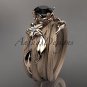 14kt rose gold diamond floral engagement set with a Black Diamond center stone ADLR253s