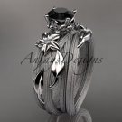 Platinum diamond engagement  with a Black Diamond center stone ADLR253S