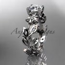 Platinum diamond engagement ring with a Forever One Moissanite center stone ADLR215