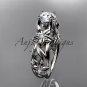 Platinum diamond floral engagement ring with a "Forever One" Moissanite center stone ADLR216