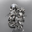 Platinum diamond engagement set with a Forever One Moissanite center stone ADLR216