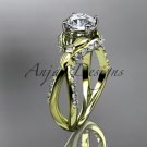 14kt yellow gold diamond engagement ring with a Forever One Moissanite center stone ADLR218