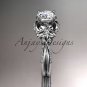 Platinum diamond engagement ring with a Forever One Moissanite center stone ADLR220