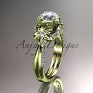 14kt yellow gold diamond engagement ring with a Forever One Moissanite  center stone ADLR220