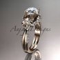 14kt rose gold diamond engagement ring with a Forever One Moissanite center stone ADLR220