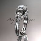 Platinum diamond engagement ring with a "Forever Brilliant" Moissanite center stone ADLR221