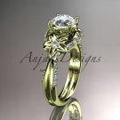 14kt yellow gold diamond engagement ring with a "Forever Brilliant" Moissanite center stone ADLR221